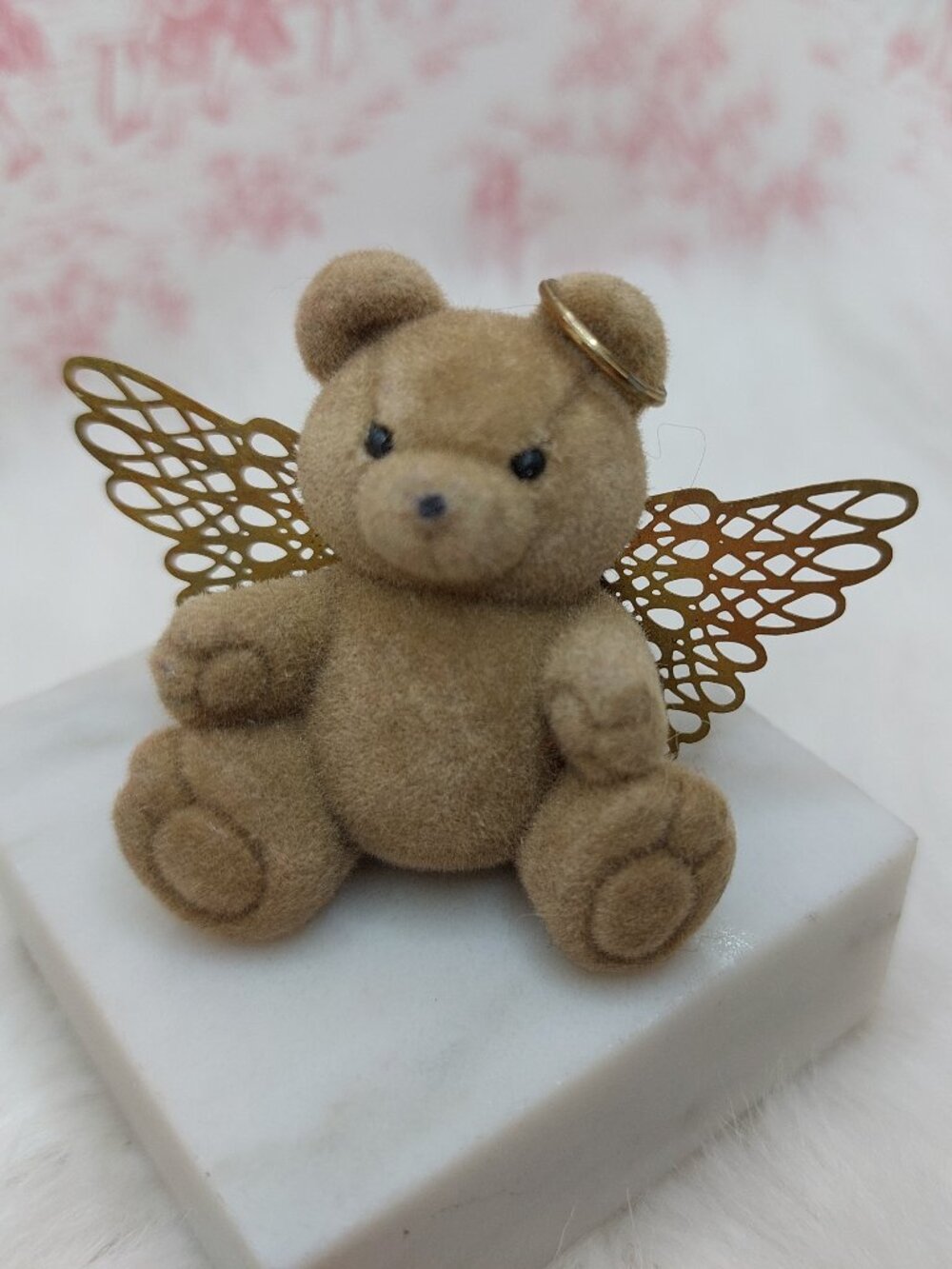 Vintage Cherished Teddies with Gold Wing Brooch